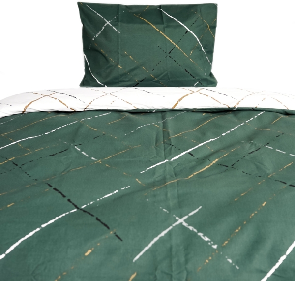 Moderne Bettwäsche mit Reißverschluss in Reflection Design, für Einzel- und Doppelbett 155 x 200 cm + 80 x 80 cm