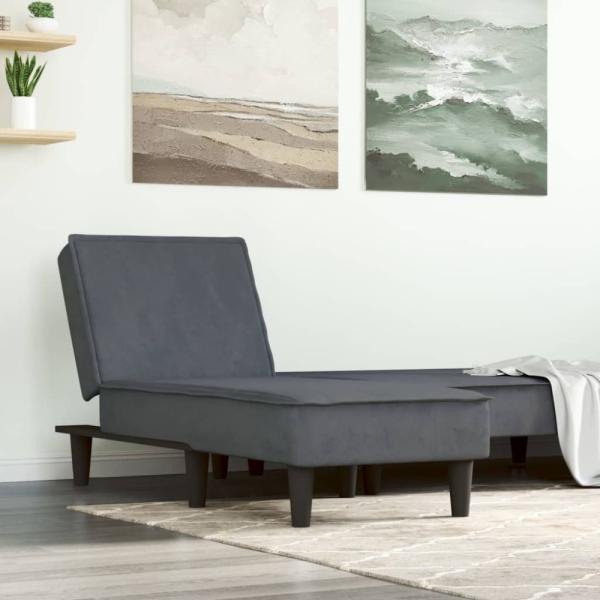 vidaXL Chaiselongue Dunkelgrau Samt 352836