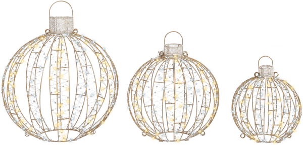 Gartendekoration LED GAROUR Weihnachtskugel 65 50 40 cm Gold