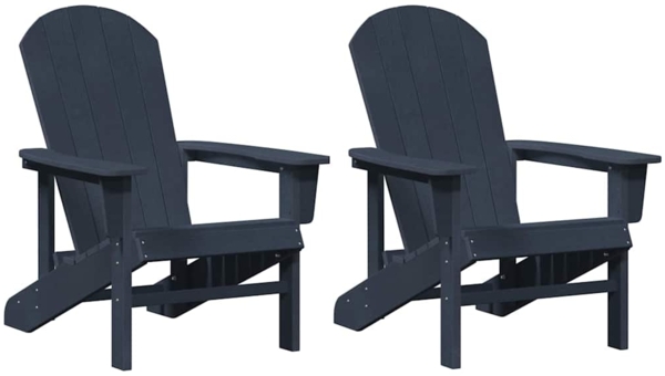 vidaXL Garten Lounge Möbel 2 pcs Marineblau 74 x 82 x 90cm Polyethylen 3335827