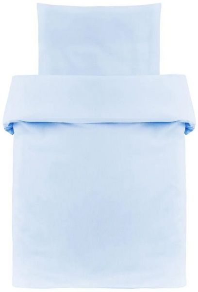 Makian Kinderbettwäsche Uni Hellblau, Baumwolle, Kinderbettwäsche 80x80 cm / 35x40 cm Deckenbezug, Kissenbezug