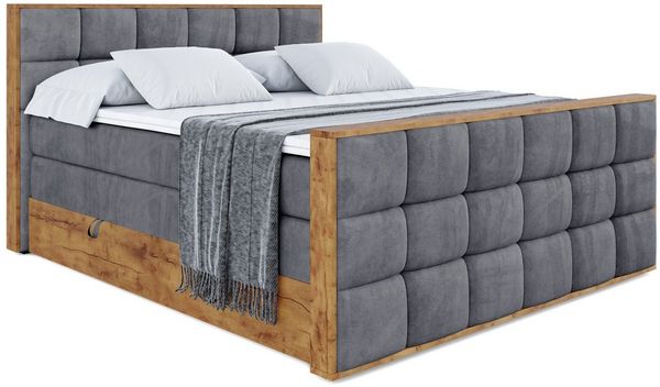 ALTDECOR Boxspringbett LOLLI2-Z KING (Multipocket-Matratze H4, H3 Matratze Bonellfederung, Topper, Kopfteil), Doppelbett mit Fußteil