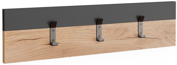 Wandgarderobe Orlando Anthrazit/Goldkraft Eiche 60 x 15 cm Vicco