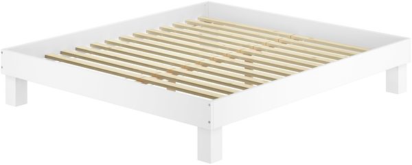 Waschweißes Doppelbett 200x200 Buche Holzbett mit wählbarem Zubehör V-60.87W-20Rollrost inkl.