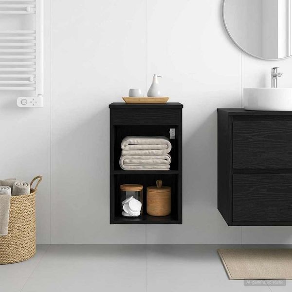 vidaXL Badezimmerschrank Inzwischen Schwarze Eiche 30 x 41 x 50 cm 890343