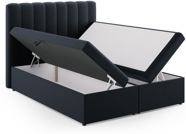 Micadoni Boxspringbett Kelp Samt Dunkelblau 160x200 Bild 4