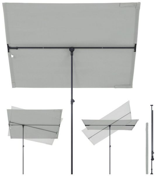 Sekey Sonnenschirm 180 x 130 cm Rechteckiger Sonnenschirm Balkon, Individuell Verstellbar, LxB: 180,00x130,00 cm, Drehbare Balkonblende, Sonnenschutz für Balkon und Terrasse, UV50+