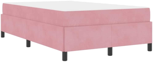 vidaXL Bettgestell mit Matratze Rosa und Weiß 120 x 200 cm Samt 3399059