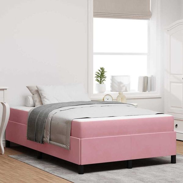 vidaXL Bettrahmen mit Matratze Rosa 120 x 200 cm Stoff 3399059