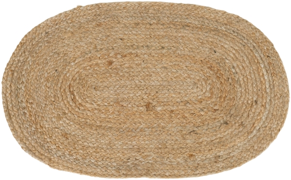 House Nordic Fußmatte aus geflochtener Jute, natur, oval, 50x80 cm