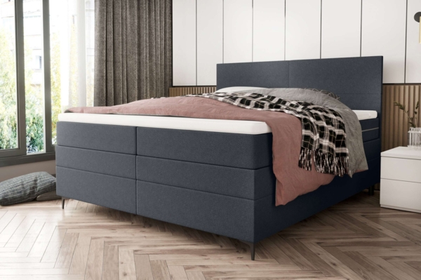 99rooms Maximus Boxspringbett 160x200 cm Strukturstoff NEVE Anthrazit