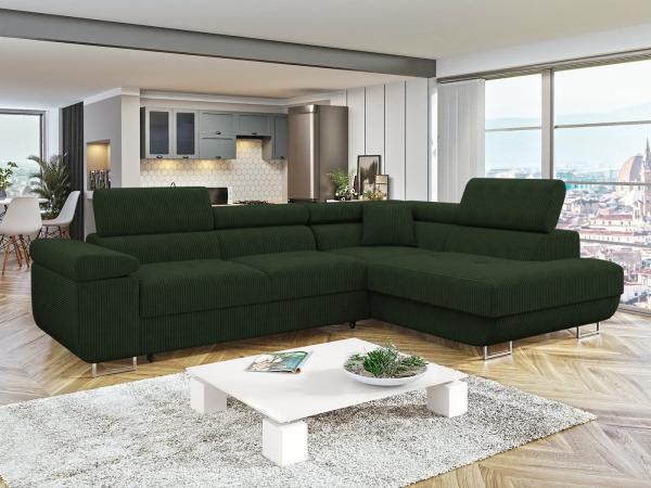 Ecksofa Torezio Cord (Farbe: Poso 14, Seite: Rechts)