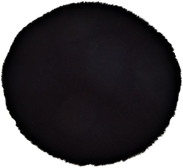 matches21 HOME & HOBBY Fellteppich Rundes kurzflor Deko-Fell Sitzkissen 34 cm in schwarz für Stühle, rund, Höhe: 20 mm, Flauschiges Kunstfell als Fell-Teppich Stuhl-Überwurf Sitzauflage