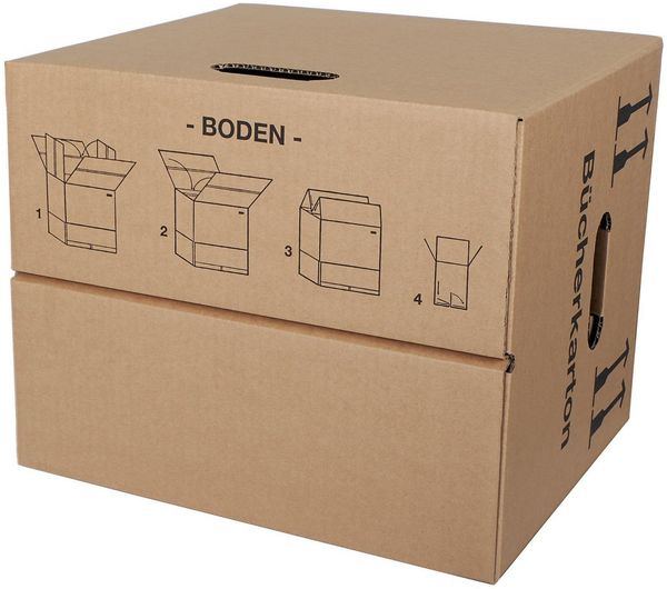 KK Verpackungen Aufbewahrungsbox (Spar-Set, 15 St, 15er-Set), Bücherkartons Umzugskartons Ordnerkartons Braun