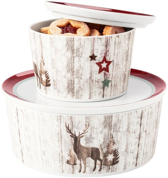 Weihnachtsgeschirr Life Christmas - Schale mit Deckel 14cm Life Christmas