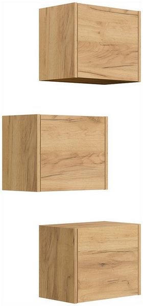 Posseik Hängeschrank Badschränke im 3er-Set "Limes" variable Montage Eiche Gold