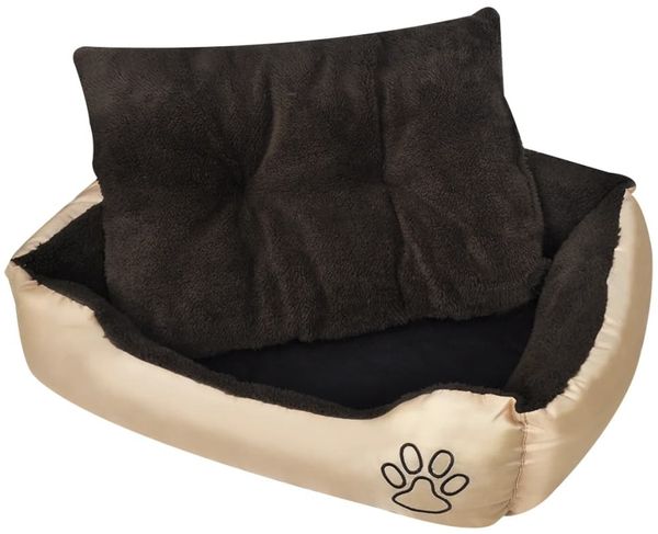 vidaXL Warmes Hundebett mit Polsterkissen L