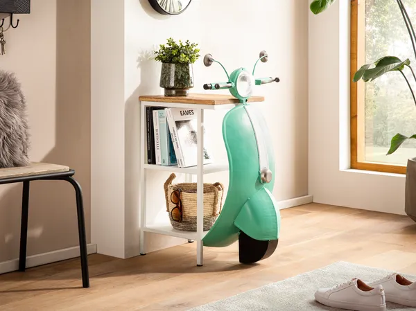 Konsolentisch Beistelltisch Scooter Micro Mint grün Metall 60 x 90 x 45 cm massivum Bikes und Bars Flur-Konsole Ablagetisch Retro Vespa-Design