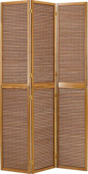 Homestyle4u Paravent Raumteiler Holz Bambus 3 teilig Sichtschutz Raumtrenner Spanische Wand Braun