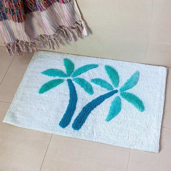 Rex London Badematte Badmatte 80x50cm buntes Motiv Badvorleger, Baumwolle