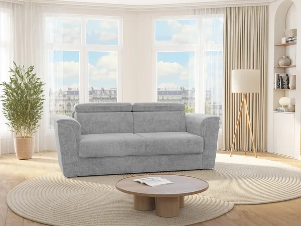 Vente-unique - RIZORA Sofa Stoff Grau - B 223 cm96 cm x H 93 cm x L 230 cm