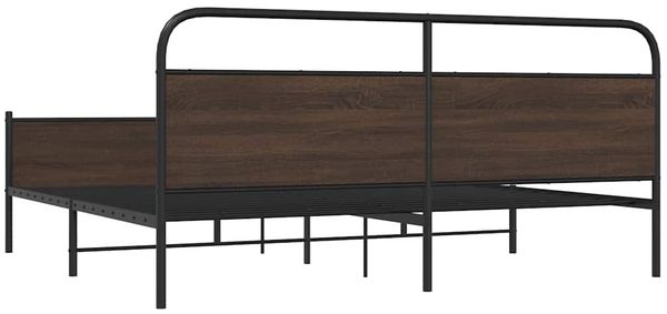 vidaXL Metallbett ohne Matratze Braun Eichen-Optik 200x200 cm 3318713 Bild 7