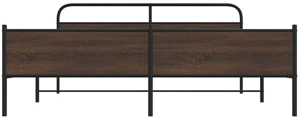 vidaXL Metallbett ohne Matratze Braun Eichen-Optik 200x200 cm 3318713 Bild 5