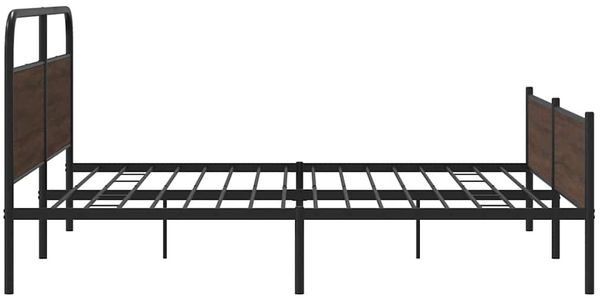 vidaXL Metallbett ohne Matratze Braun Eichen-Optik 200x200 cm 3318713 Bild 6