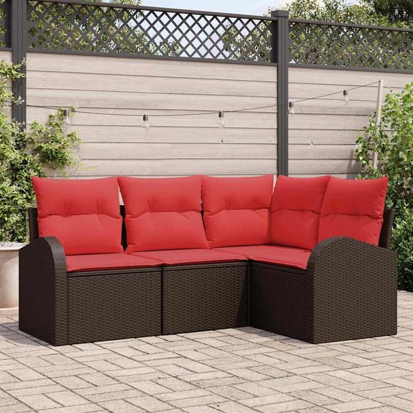 vidaXL Gartensofa-set Braun Poly-Rattan 3346024