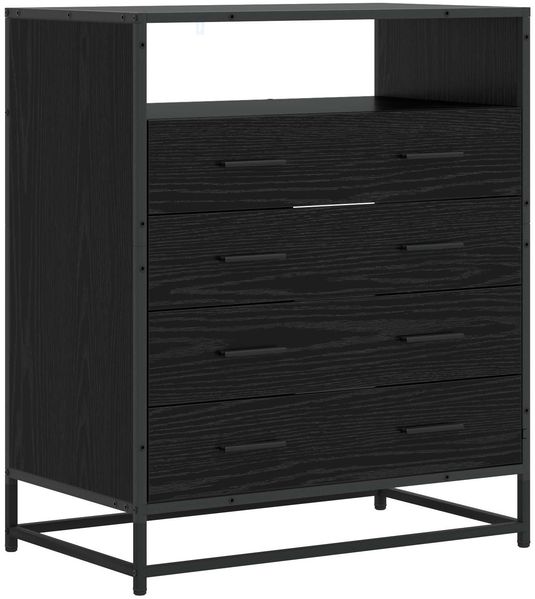 vidaXL Schubladenschrank 4-Schublade Schwarz Eichen-Optik 8010314
