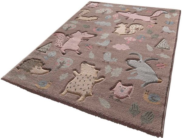 Sigikid Kinderteppich Forest, rechteckig, Höhe: 13 mm, Wald Tiere Design, Kurzflor