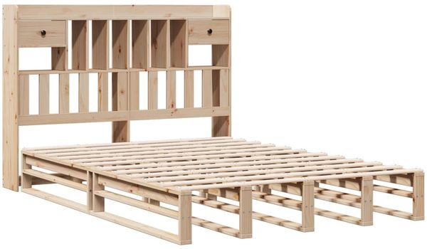 vidaXL Massivholzbett mit Regal ohne Matratze 140x200 cm Kiefernholz 3323959 Bild 3