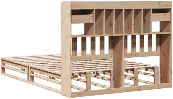 vidaXL Massivholzbett mit Regal ohne Matratze 140x200 cm Kiefernholz 3323959 Bild 8