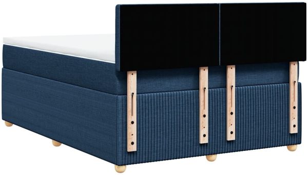 vidaXL Boxspringbett mit Matratze Blau 140x190 cm Stoff 3289771 Bild 8