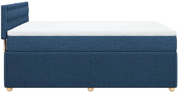 vidaXL Boxspringbett mit Matratze Blau 140x190 cm Stoff 3289771 Bild 7