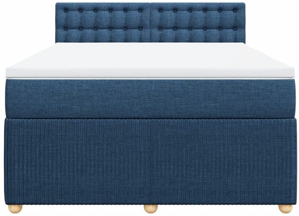 vidaXL Boxspringbett mit Matratze Blau 140x190 cm Stoff 3289771 Bild 6
