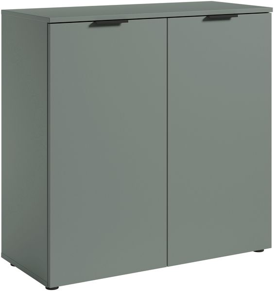 Kommode >Linz< 2 Türen, 4 Fächer, in Salbei - 90x90x40cm (BxHxT)
