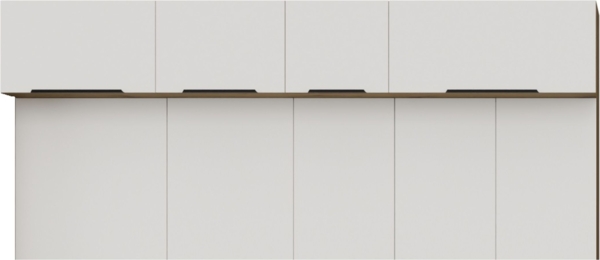 Küchen Aufsatzschrank 80 cm ARIA Weiss ultra matt + Eiche Artisan matt, hochwertige Fronten mit Anti Fingerprint Beschichtung Küchenzeile Küchenblock Bild 4