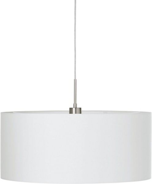 Eglo 31575 Hängeleuchte Pasteri in nickel-matt, Textil weiß 1X60W H:110cm Ø53cm dimmbar
