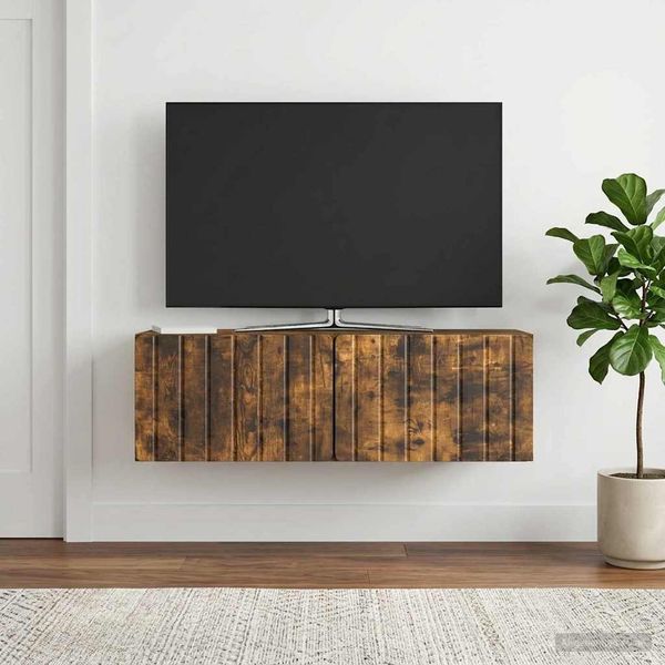 vidaXL Wandmontierter TV-Schrank Geräucherte Eiche 98 x 31 x 30 cm 898390