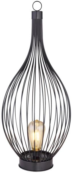 LED Solarlampe, Metall schwarz, amber, IP44