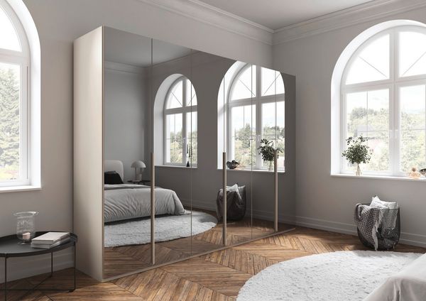 LeGer Home by Lena Gercke Kleiderschrank Schrank Garderobe Ankleide Schlafzimmer Flur SERINA Eyecatcher (3 verschiedene Ausstattungen BASIC/CLASSIC/PREMIUM (inkl. SOFT-CLOSE) in 6 Breiten (101 - 401 cm) mit Front Glas oder Dekor MADE IN GERMANY