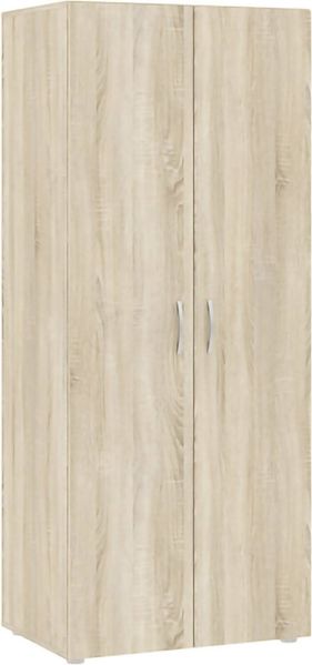 Dmora Kleiderschrank 2 Türen Malvito, Schlafzimmermöbel, Schrank, Garderobe, 74x52 h179 cm, Eiche