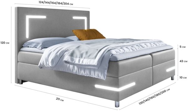 99rooms Sancho Boxspringbett 160x200 cm Velours MONOLITH Dunkelblau Bild 3