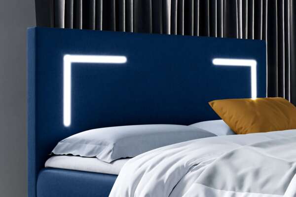 99rooms Sancho Boxspringbett 160x200 cm Velours MONOLITH Dunkelblau Bild 2