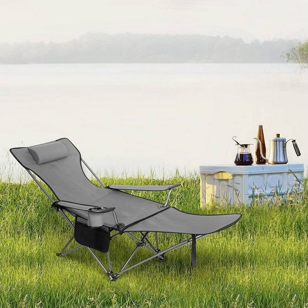 Woltu Campingstuhl (1 St), klappbar für Outdoor mit Armlehnen Getränkehalter