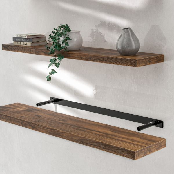 Casaria Schweberegal 110cm dunkle Eiche
