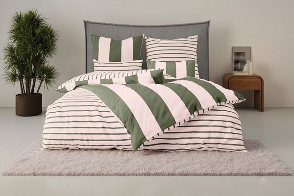 OTTO home Wendebettwäsche Sari Trend, Linon, 2 teilig, ab Gr. 135/200 cm, Bettwäsche in modernen Farben, trendig