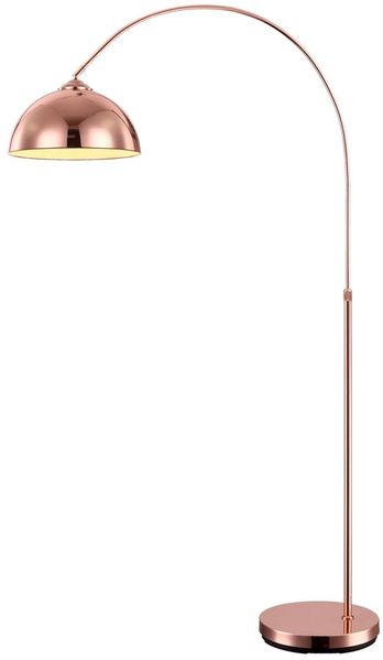 Stehleuchte, Kupfer, höhenverstellbar, H 141-196 cm