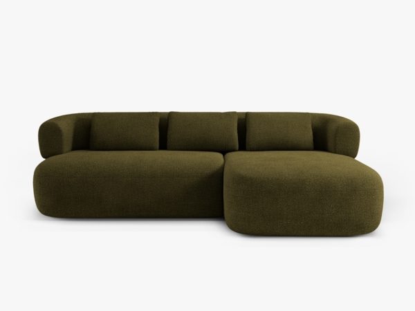 Micadoni 5-Sitzer Ecksofa Jenny Rechts Boucle Ascot Grün